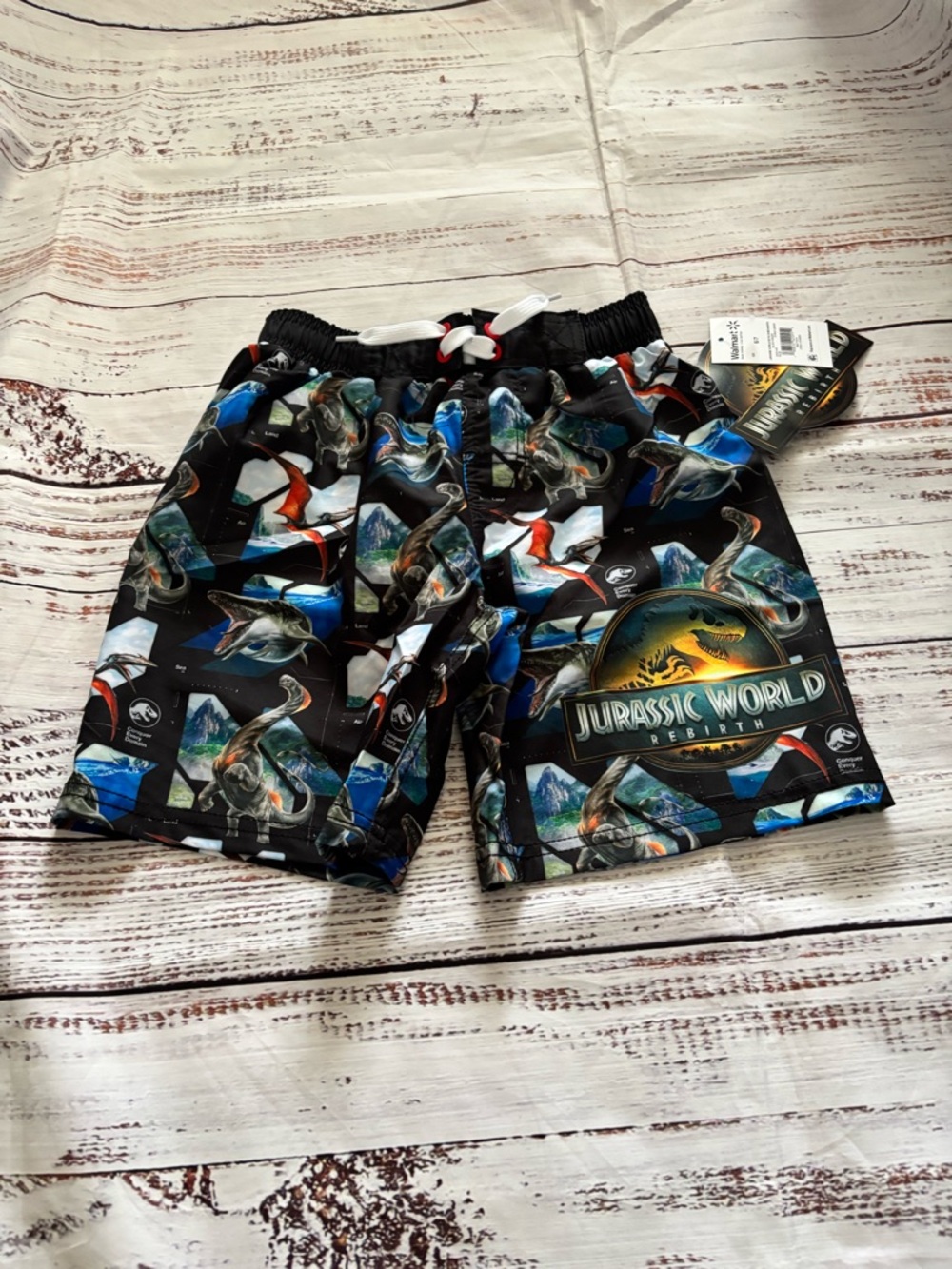 Jurassic World Kids' Black Dino Swim Trunks